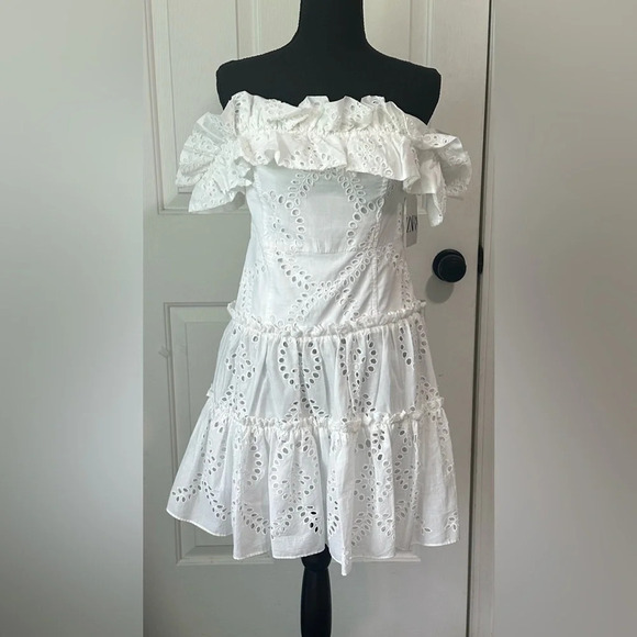 Zara White Mini Dress - Picture 3 of 6